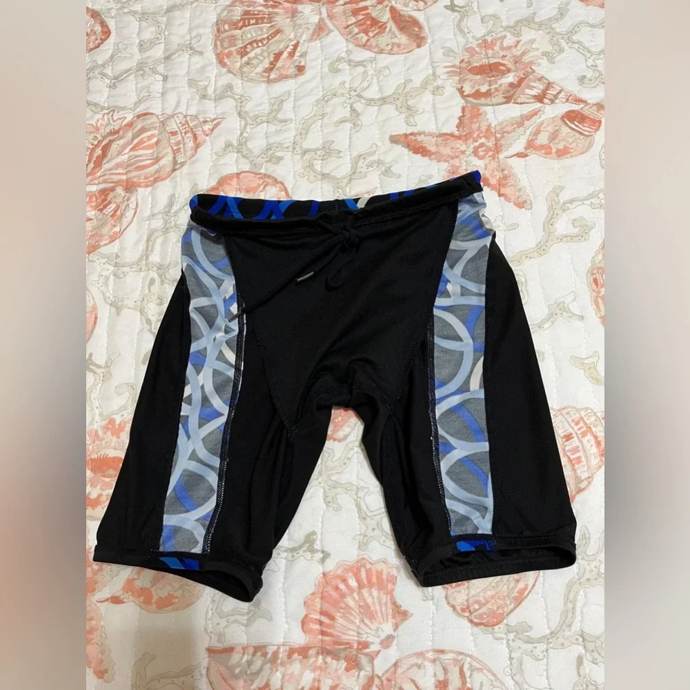 (6) Black and Blue Rase Aquatic Swimwear Shorts For Kids